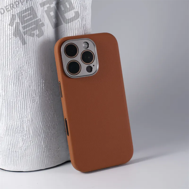 DEPA Vegan Leather Material Fully Enclosed Solid Color Magnetic Phone Cases Compatible With Apple 16 Collection-1