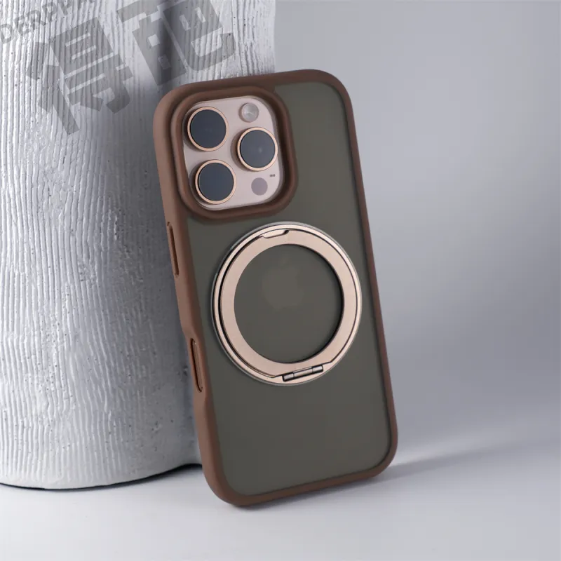 DEPA PC Material Soft Frame Color Blocking Stand Magnetic Phone Cases Compatible With Apple 14 16 Collection-1