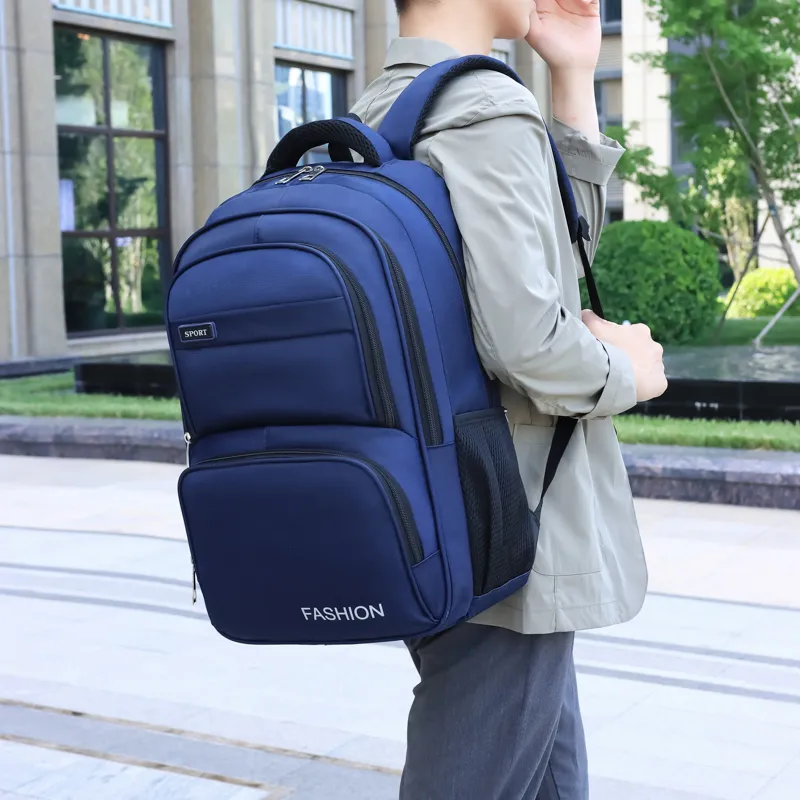 Gorora Oxford Backpack Regular Men's Gray Black Blue-6