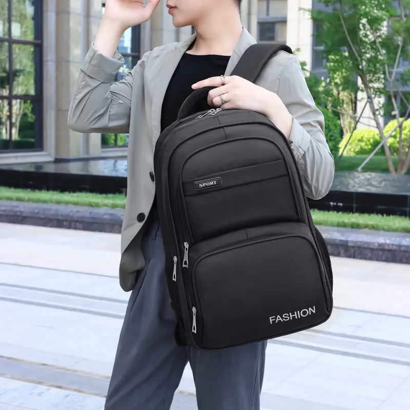 Gorora Oxford Backpack Regular Men's Gray Black Blue-3