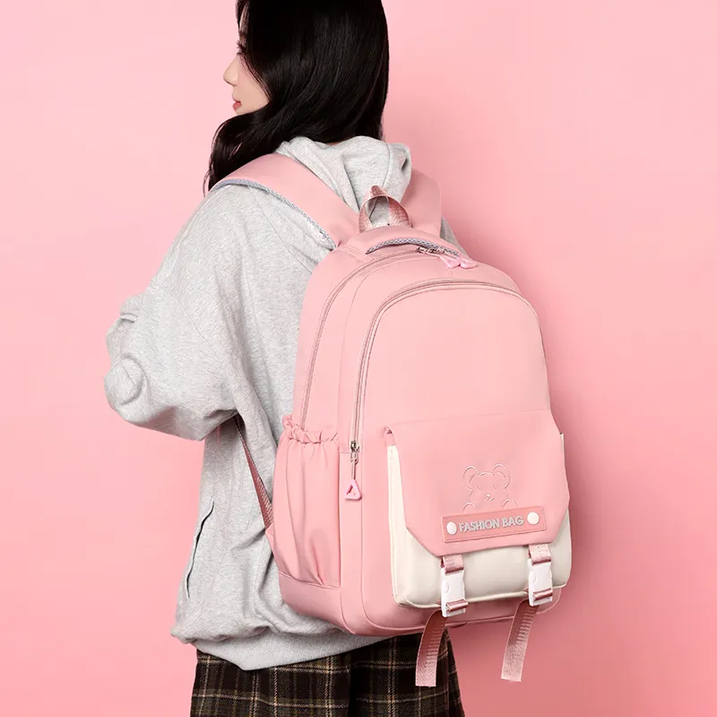 Gorora Nylon Fabric Backpack Regular Women's Multicolor-1