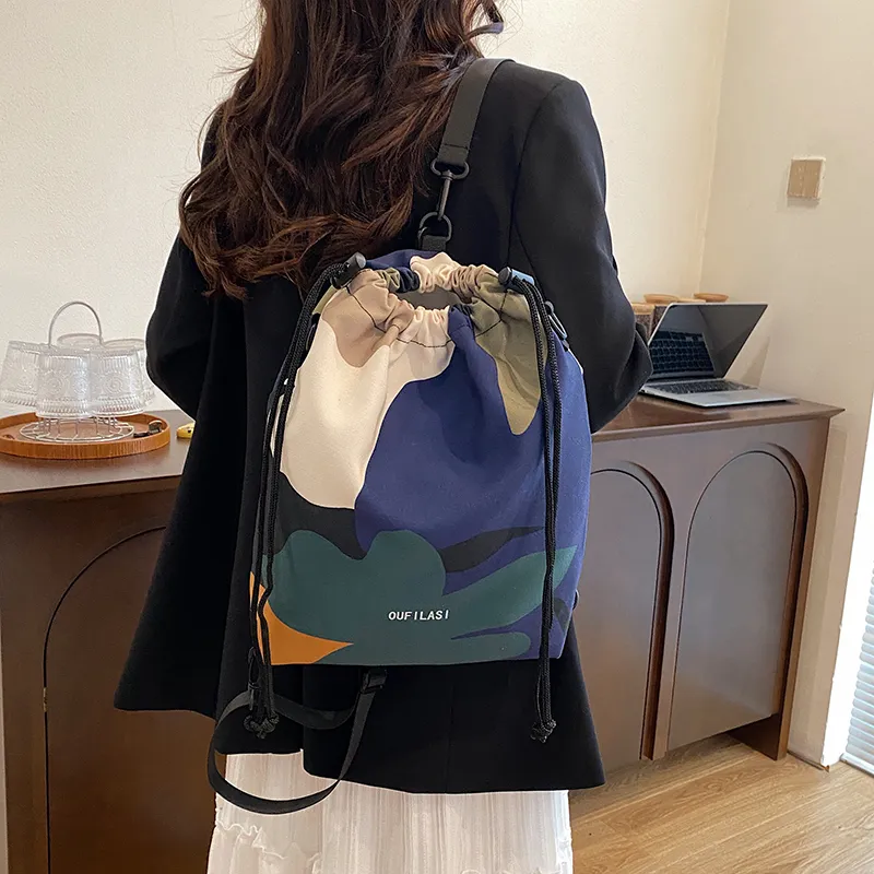 Gorora Nylon Fabric Backpack Regular Unisex Multicolor-4