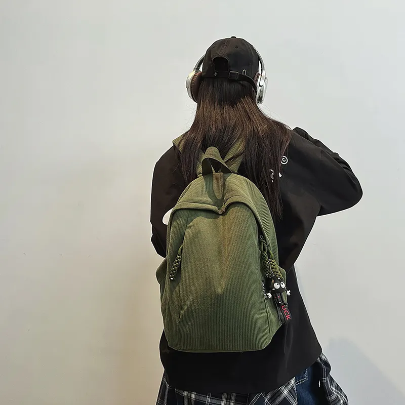 Gorora Corduroy Backpack Regular Unisex Multicolor-3
