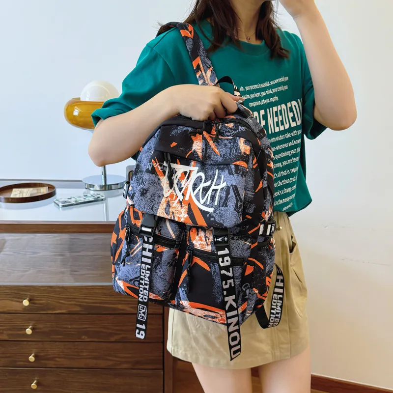 Gorora Nylon Fabric Backpack Regular Unisex Multicolor-1