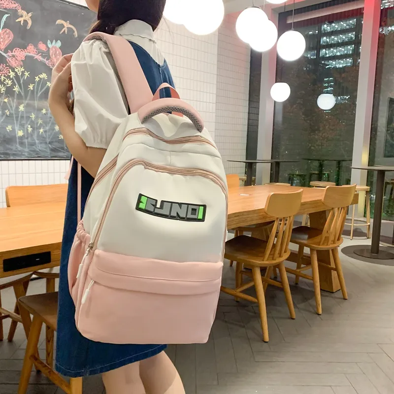 Gorora Nylon Backpack Regular Women's Red Black Khaki Gray Pink-6