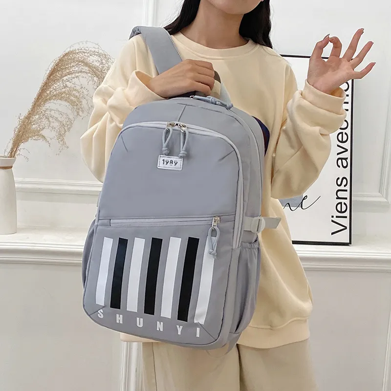 Gorora Canvas Student Backpack Regular Unisex Multicolor-10