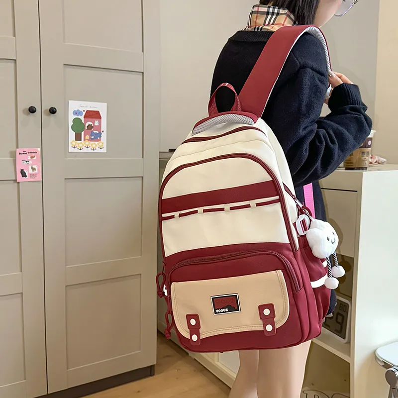 Gorora Nylon Backpack Regular Women's Green/Burgundy/Ginger Yellow/Khaki Violet/Black-4