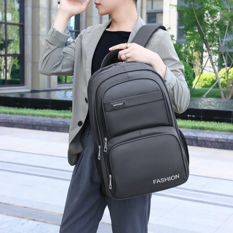 Gorora Oxford Backpack Regular Men's Gray Black Blue-1