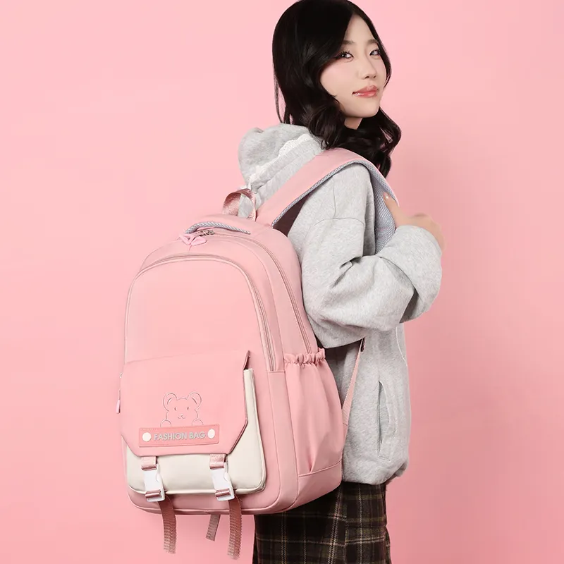 Gorora Nylon Fabric Backpack Regular Women's Multicolor-2