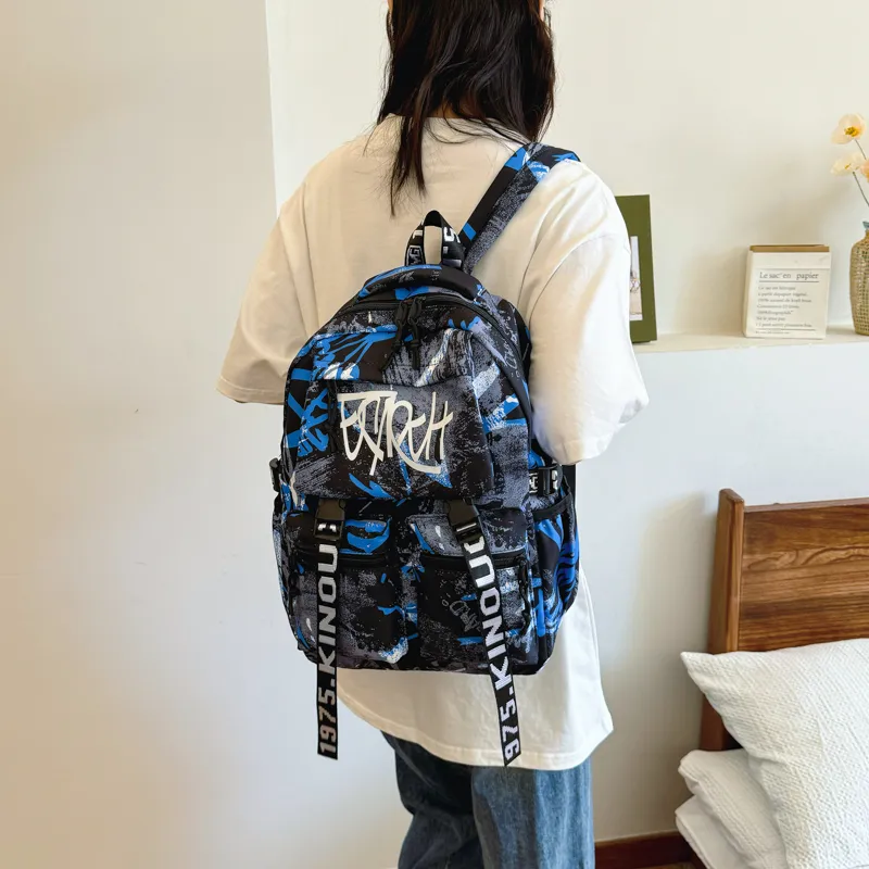Gorora Nylon Fabric Backpack Regular Unisex Multicolor-10