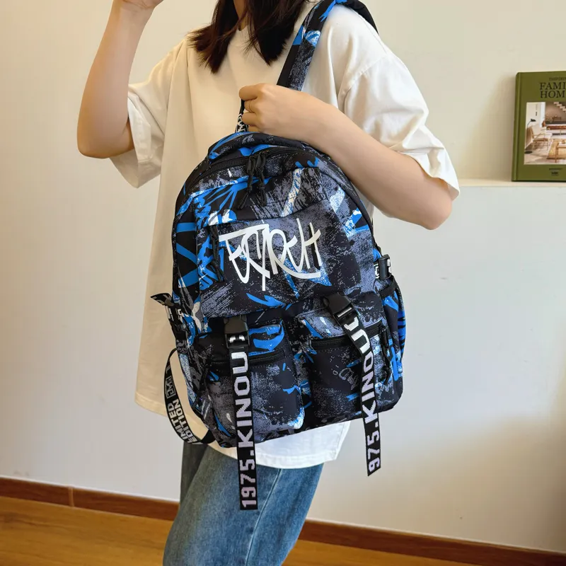 Gorora Nylon Fabric Backpack Regular Unisex Multicolor-9
