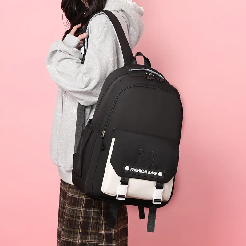 Gorora Nylon Fabric Backpack Regular Women's Multicolor-7