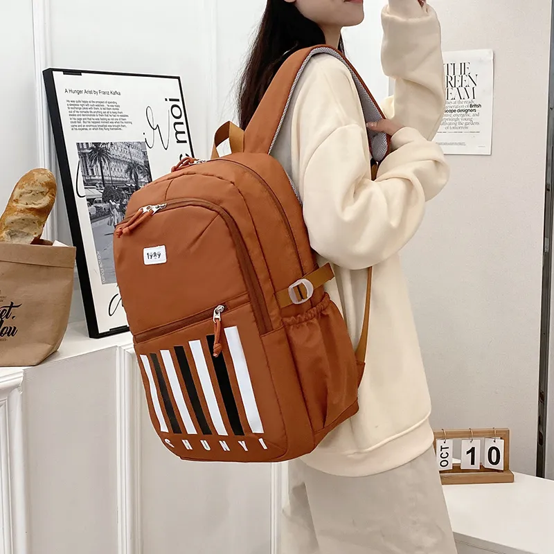 Gorora Canvas Student Backpack Regular Unisex Multicolor-6