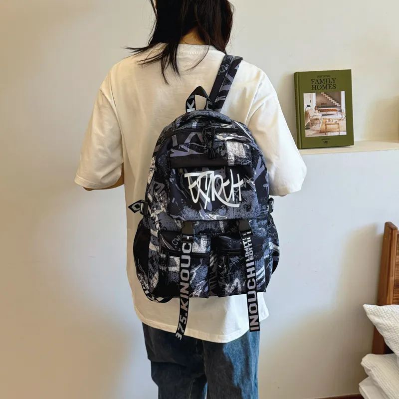 Gorora Nylon Fabric Backpack Regular Unisex Multicolor-7