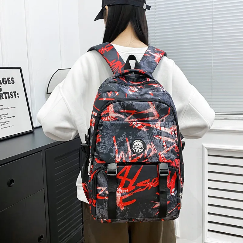 Gorora Nylon Fabric Backpack Regular Unisex Multicolor-2
