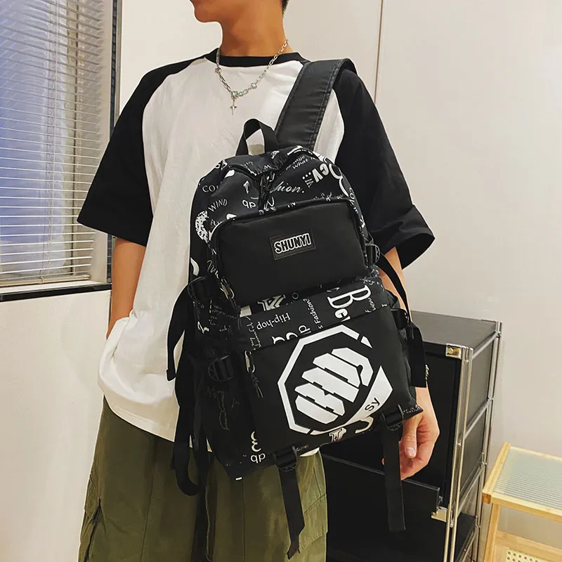 Gorora Canvas Student Backpack Regular Unisex Multicolor-3