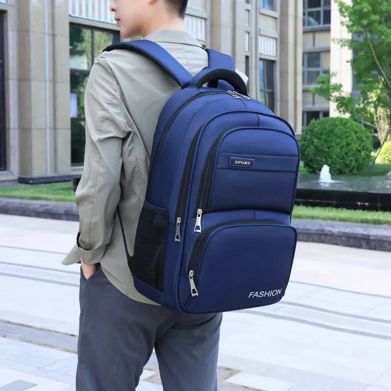 Gorora Oxford Backpack Regular Men's Gray Black Blue-7