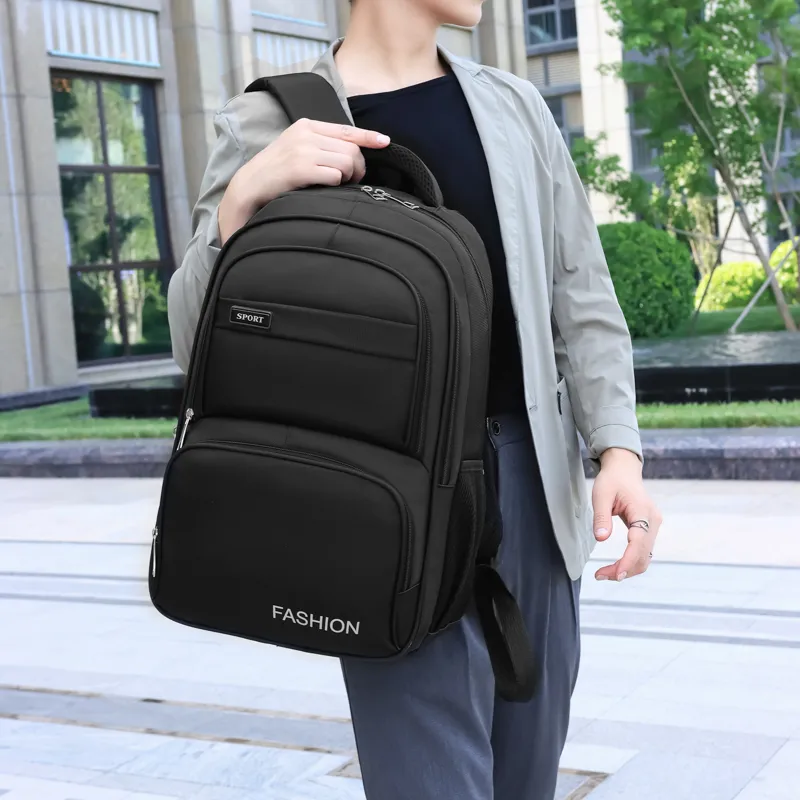 Gorora Oxford Backpack Regular Men's Gray Black Blue-4
