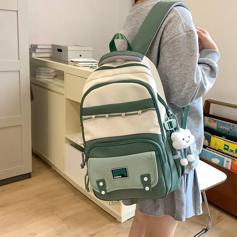 Gorora Nylon Backpack Regular Women's Green/Burgundy/Ginger Yellow/Khaki Violet/Black-2