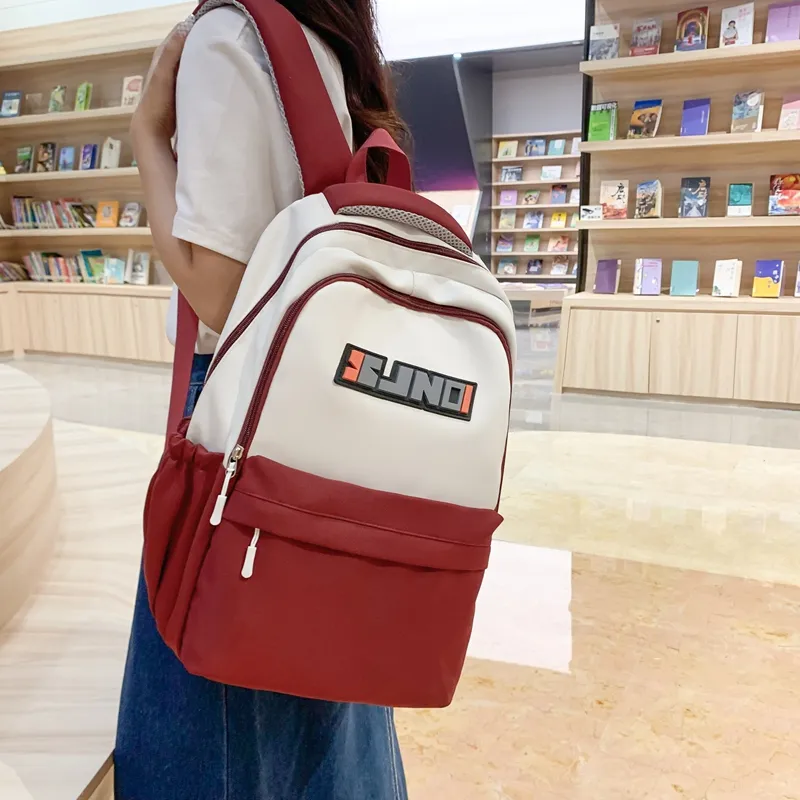Gorora Nylon Backpack Regular Women's Red Black Khaki Gray Pink-1