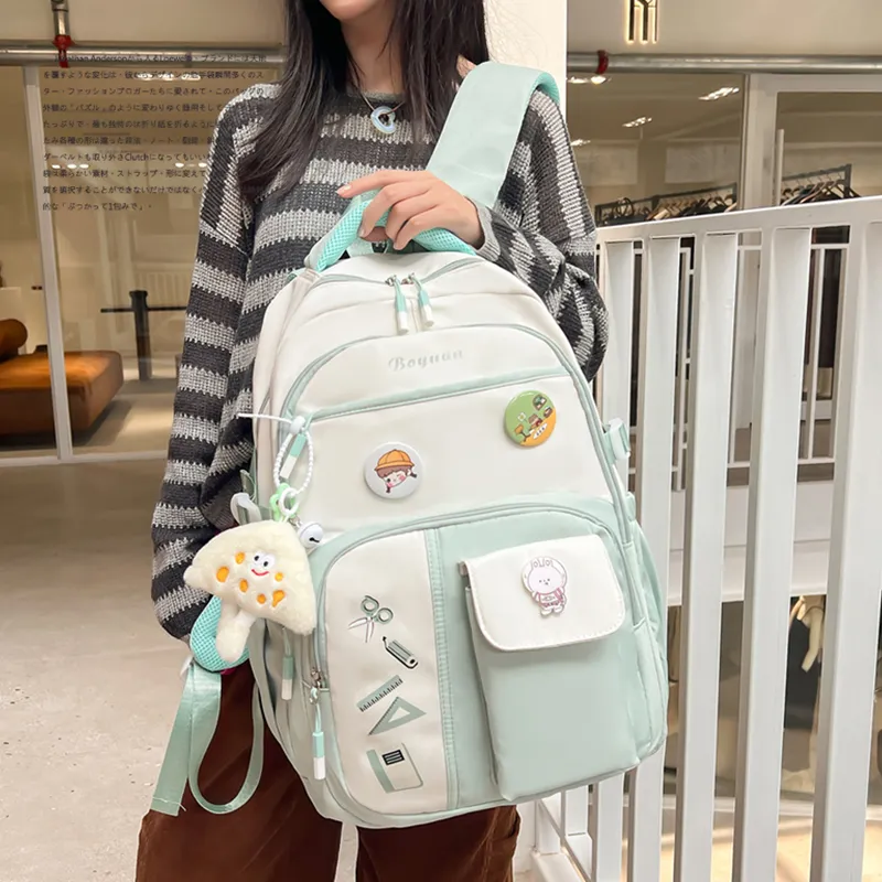 Gorora Nylon Fabric Backpack Regular Women's Multicolor-8