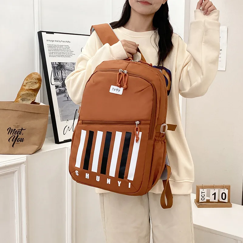 Gorora Canvas Student Backpack Regular Unisex Multicolor-5