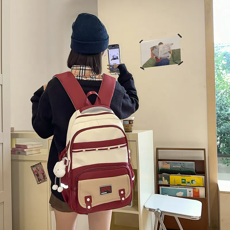Gorora Nylon Backpack Regular Women's Green/Burgundy/Ginger Yellow/Khaki Violet/Black-5
