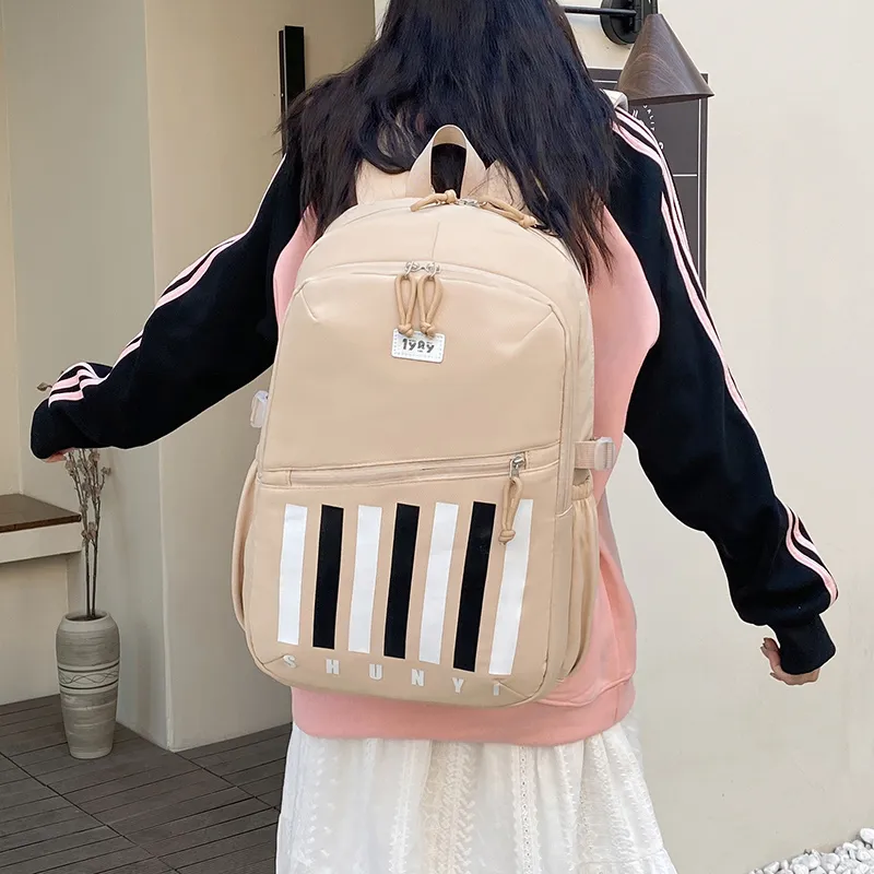 Gorora Canvas Student Backpack Regular Unisex Multicolor-1
