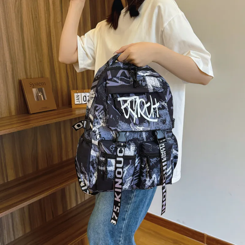 Gorora Nylon Fabric Backpack Regular Unisex Multicolor-11