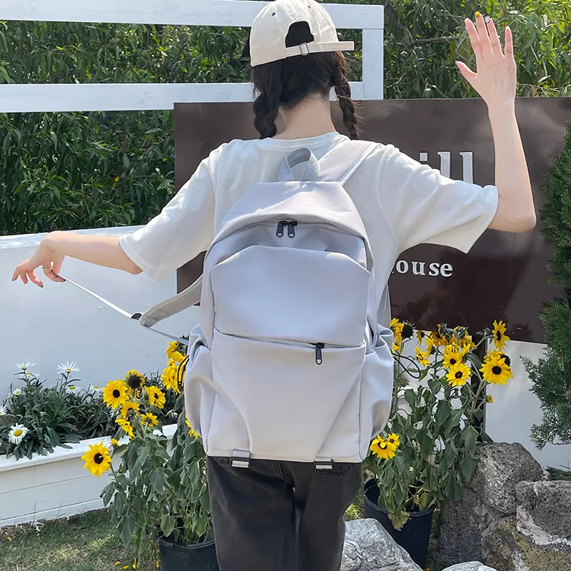 BESSIO Oxford Backpack Regular Unisex White/Gray/Black/Khaki/Green-3