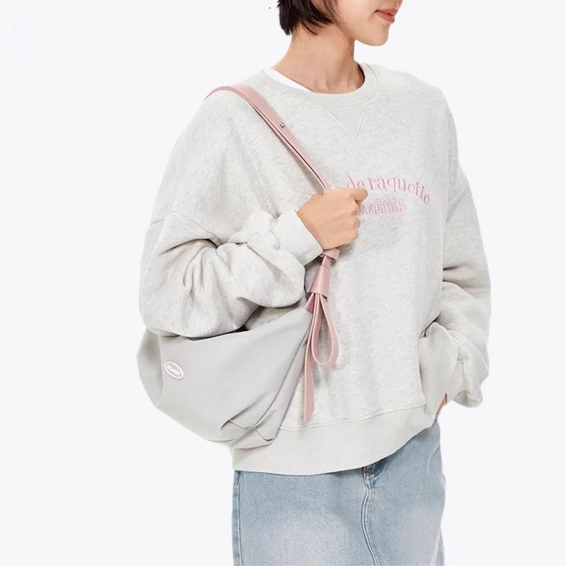 Carksky Nylon One Shoulder Crossbody Bag Regular Women's Pink/Gray-5