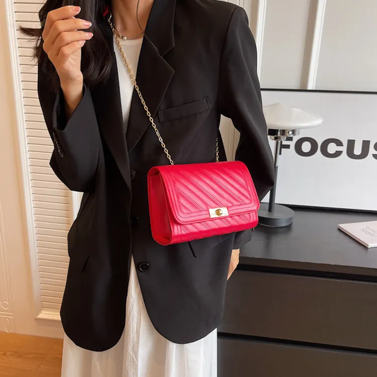 Carksky PU Shoulder Bag, Crossbody Bag Regular Women's Black/Ecru/Pink/Red/Green-23