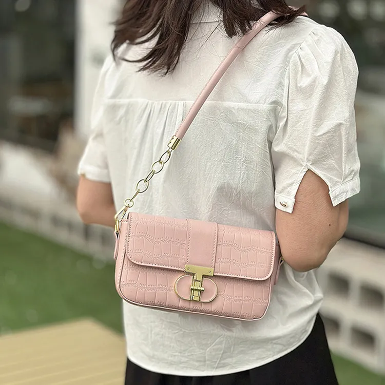 Carksky PU Crossbody Bag Shoulder Bag Small Size Women's White/Pink/Black-2