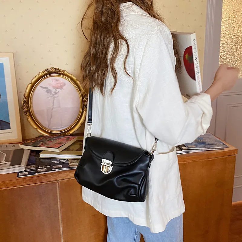 Carksky PU Portable Crossbody Bag, Shoulder Bag Women's Dusty Blue/White/Black-12
