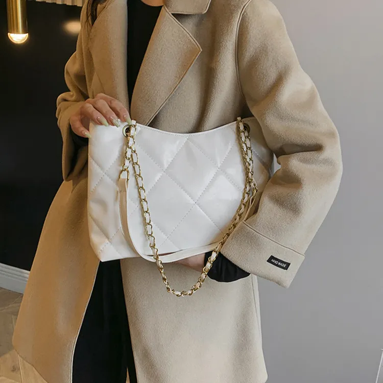 Carksky Genuine Leather Shoulder Bag Women's Black/White-8