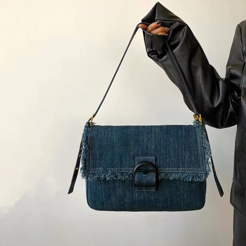 Carksky Denim Shoulder Bag Regular Women's Denim Blue-1