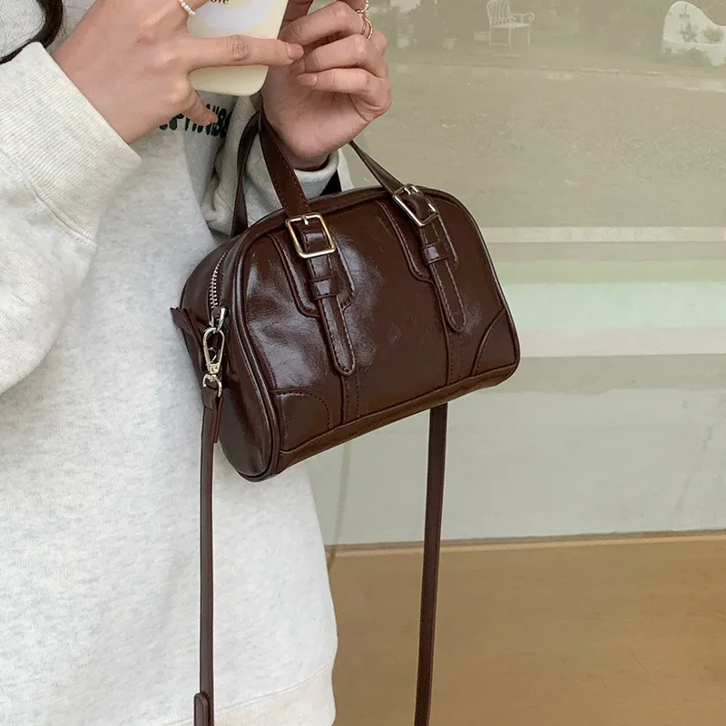 Carksky PU Portable Crossbody Bag Women's Black/Coffee/Silver-6