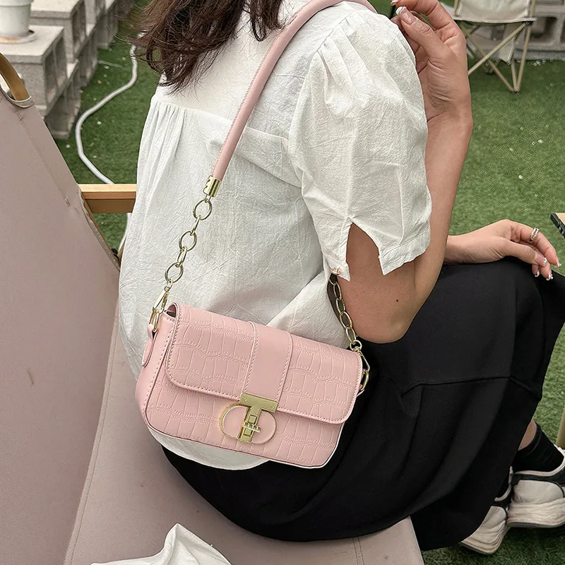 Carksky PU Crossbody Bag Shoulder Bag Small Size Women's White/Pink/Black-6