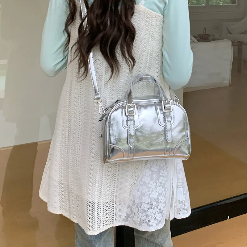 Carksky PU Portable Crossbody Bag Women's Black/Coffee/Silver-14
