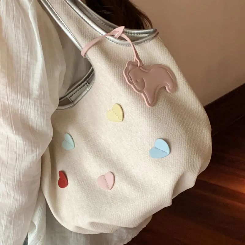 Carksky Canvas Handbag Women's White-2
