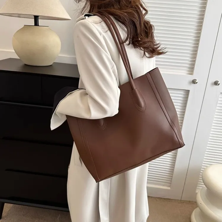 Carksky PU Handbag Shoulder Bag Regular Women's Coffee/Black-3