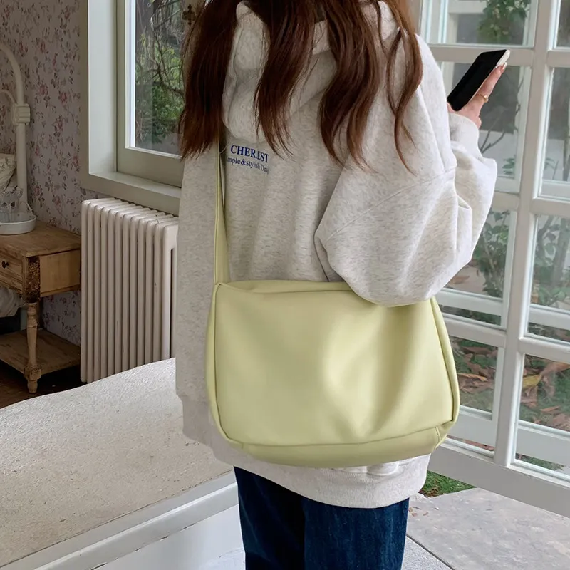Carksky PU Shoulder Bag Women's White/Black/Yellow-14