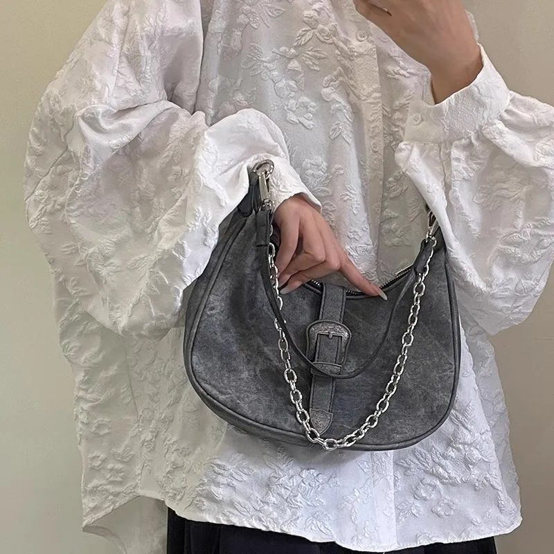 Carksky PU Shoulder Bag Regular Women's Black Gray Color-1
