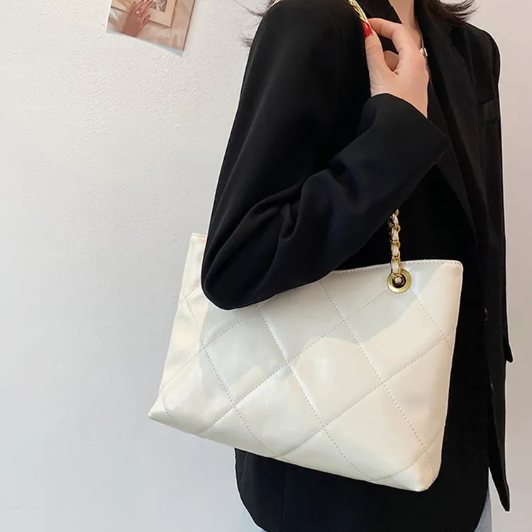 Carksky Genuine Leather Shoulder Bag Women's Black/White-7