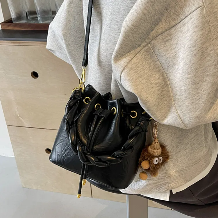 Carksky PU Bucket Bags Shoulder Bag Crossbody Bag Handbag Women's-2