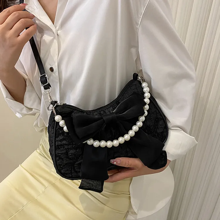 Carksky PU Shoulder Bag, Crossbody Bag, Handbag Women's Black/White/Pink-3
