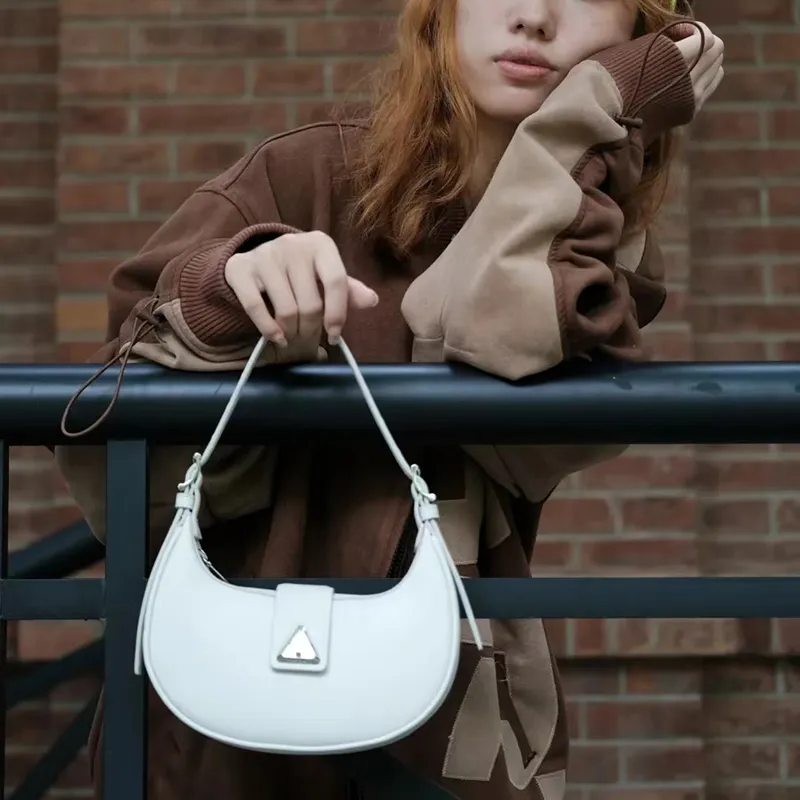 Carksky PU Shoulder Bag Crossbody Bag Moon Bag Shoulder Bag Regular Women's Black/White-2