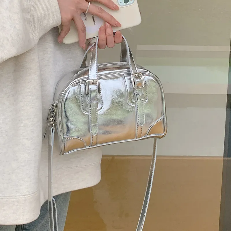 Carksky PU Portable Crossbody Bag Women's Black/Coffee/Silver-15