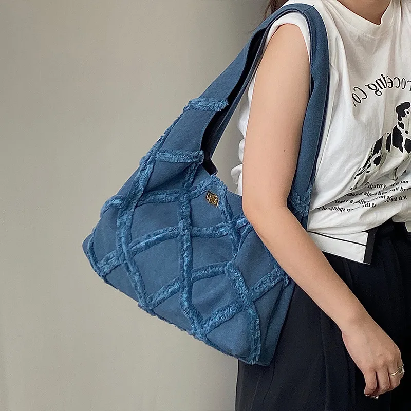 Carksky Denim Shoulder Bag Regular Women's Blue-3