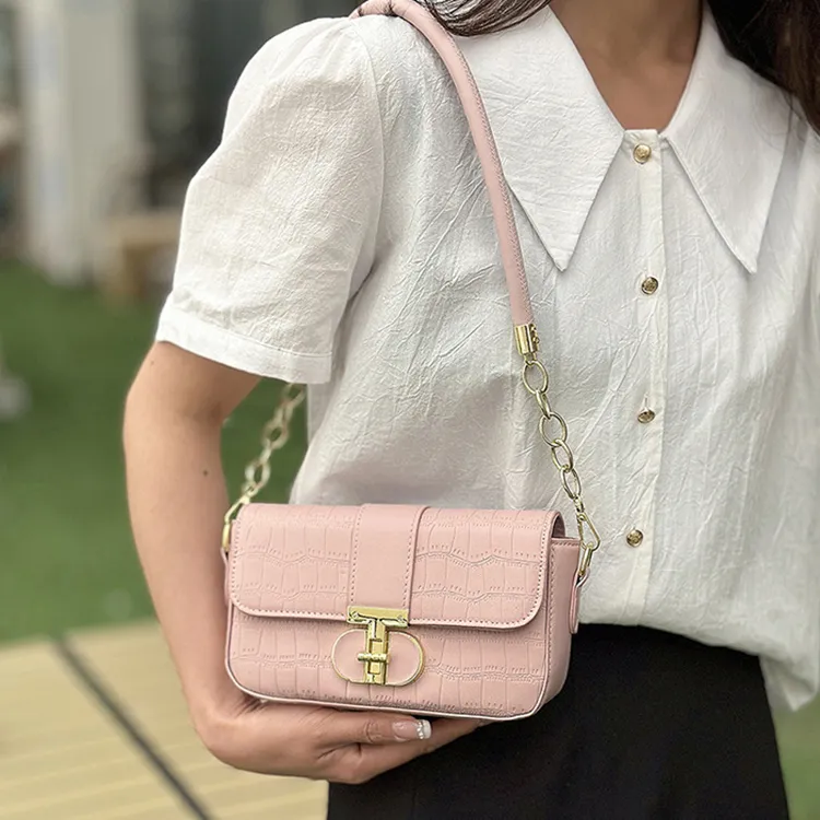 Carksky PU Crossbody Bag Shoulder Bag Small Size Women's White/Pink/Black-3